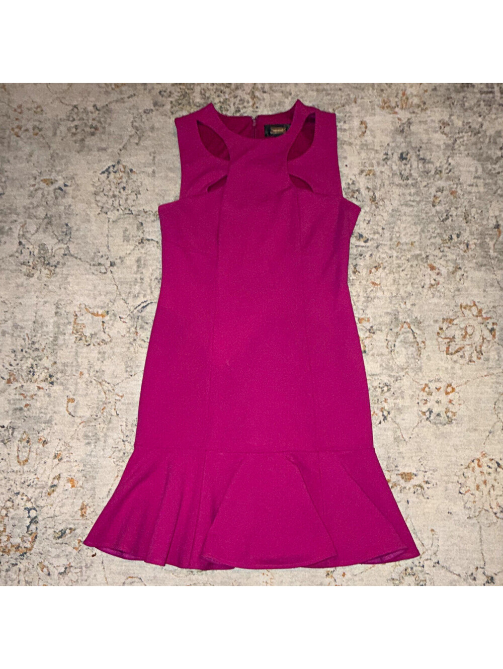 Alexia Admor Size 4 Pink Solid Cutout Lined Stretch Sheath Dress Sz 4 D2648 A377